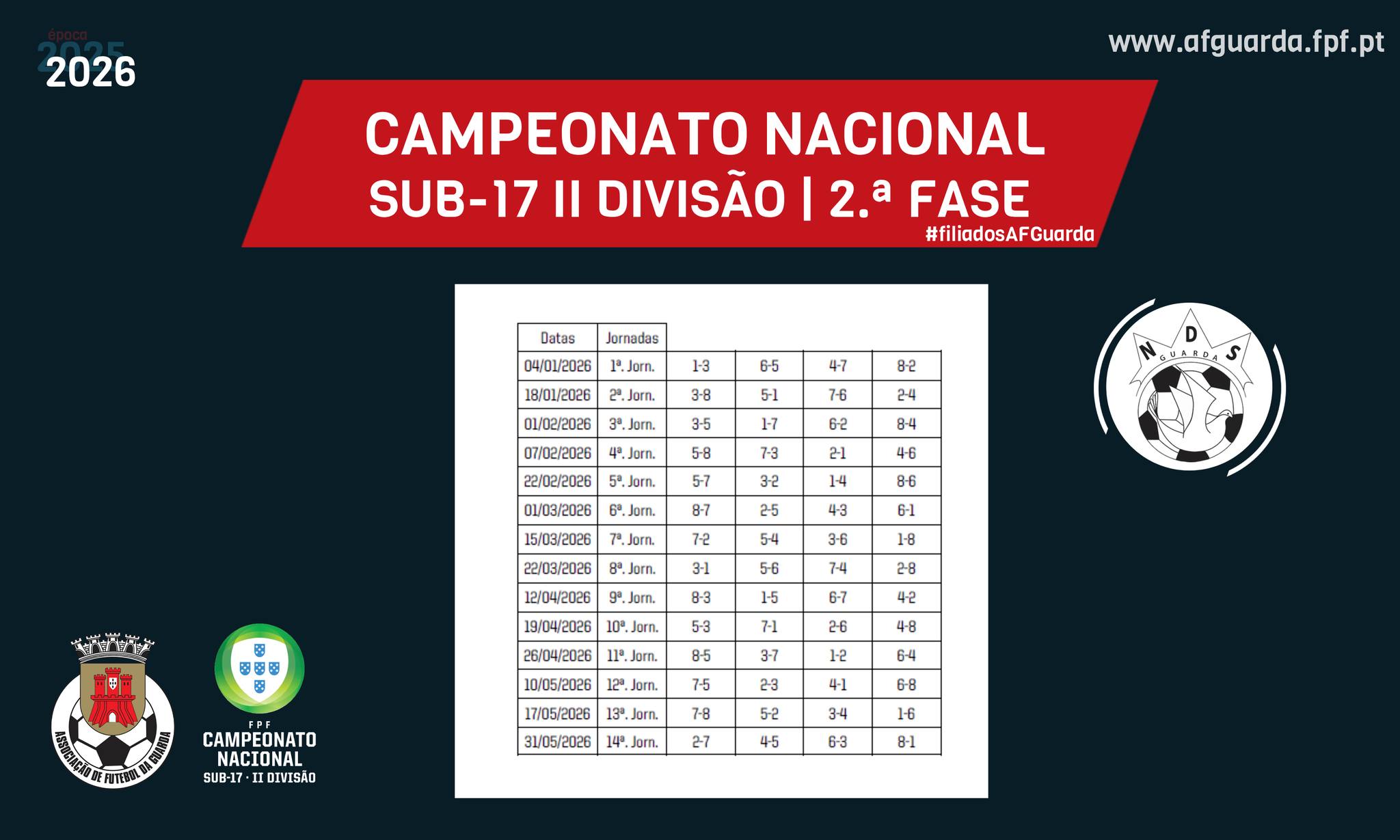 SORTEIO | CAMPEONATO NACIONAL SUB-17 - 2ª DIVISÃO